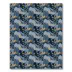 Abstract Blue Ochre Jagged Geometry Rug