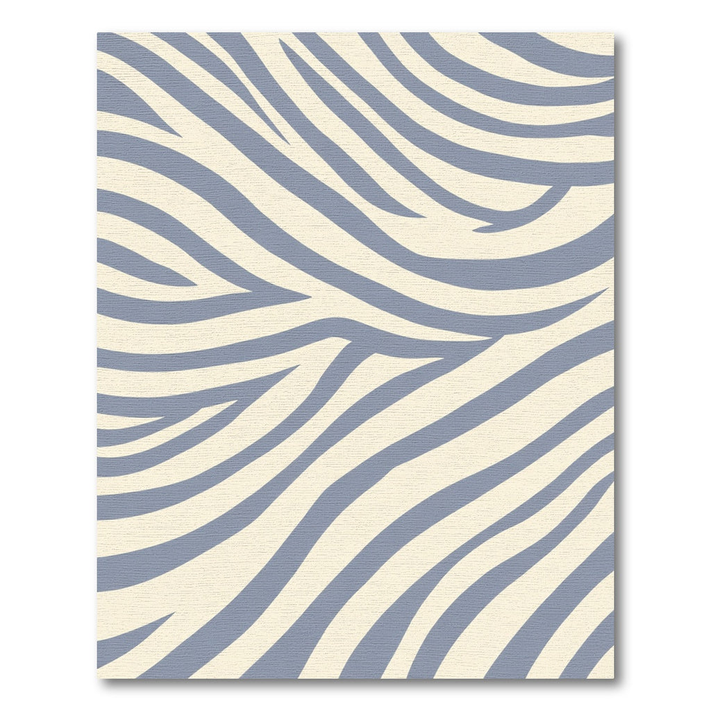 Soft Blue Gray Zebra Stripe Rug