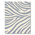 Soft Blue Gray Zebra Stripe Rug