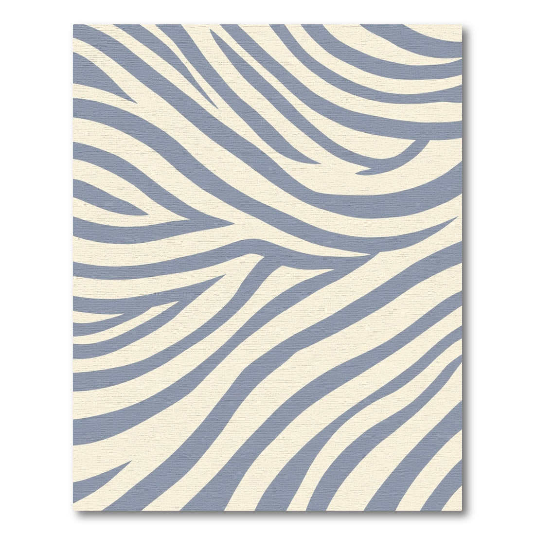 Soft Blue Gray Zebra Stripe Rug