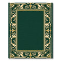 Green Gold Art Nouveau Floral Border Rug