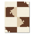 Chocolate Cream Abstract Geo Squares Rug