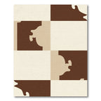 Chocolate Cream Abstract Geo Squares Rug