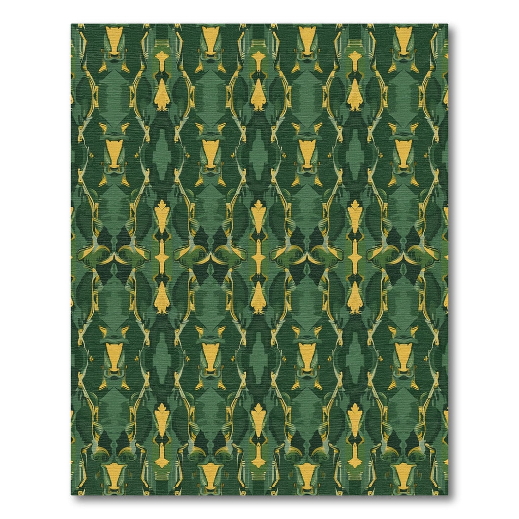 Emerald Yellow Abstract Courtly Rug