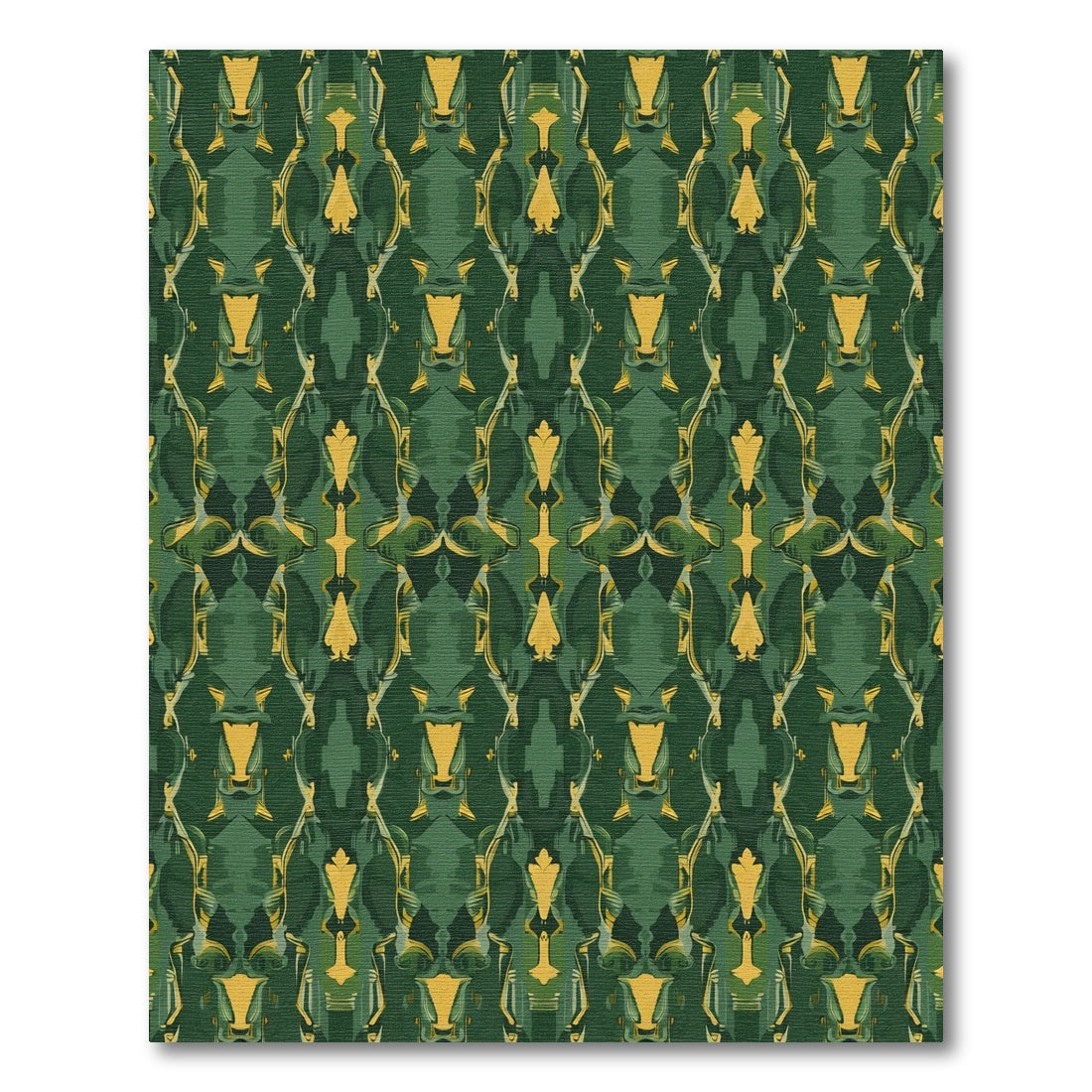 Emerald Yellow Abstract Courtly Rug