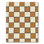 Amber Cream Geometric Checkerboard Rug