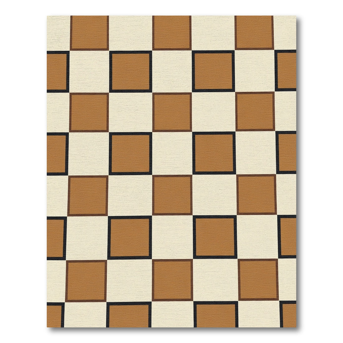 Amber Cream Geometric Checkerboard Rug