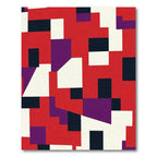 Bold Red Geometric Abstract Composition Rug