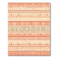 Coral And Cream Floral Stripe Collage Rug