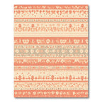 Coral And Cream Floral Stripe Collage Rug