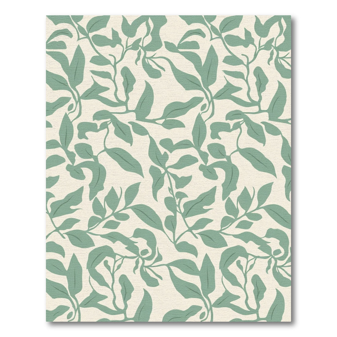Sage Green Leafy Vine Cascade Rug