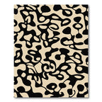 Organic Black Ivory Amorphous Shapes Rug