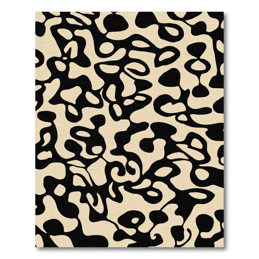 Organic Black Ivory Amorphous Shapes Rug