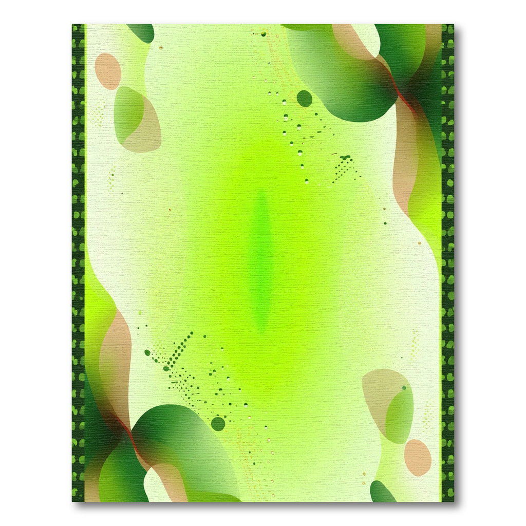 Abstract Organic Forms Green Gradient Rug