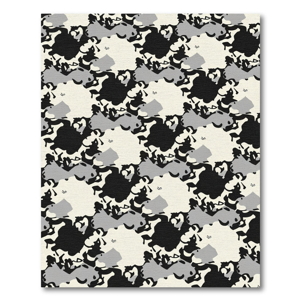 Gray Beige Black Abstract Cloud Rug
