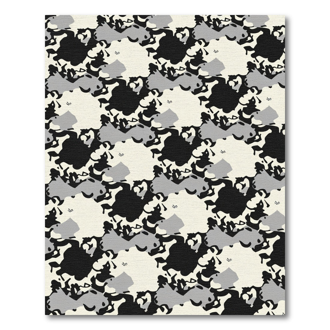 Gray Beige Black Abstract Cloud Rug
