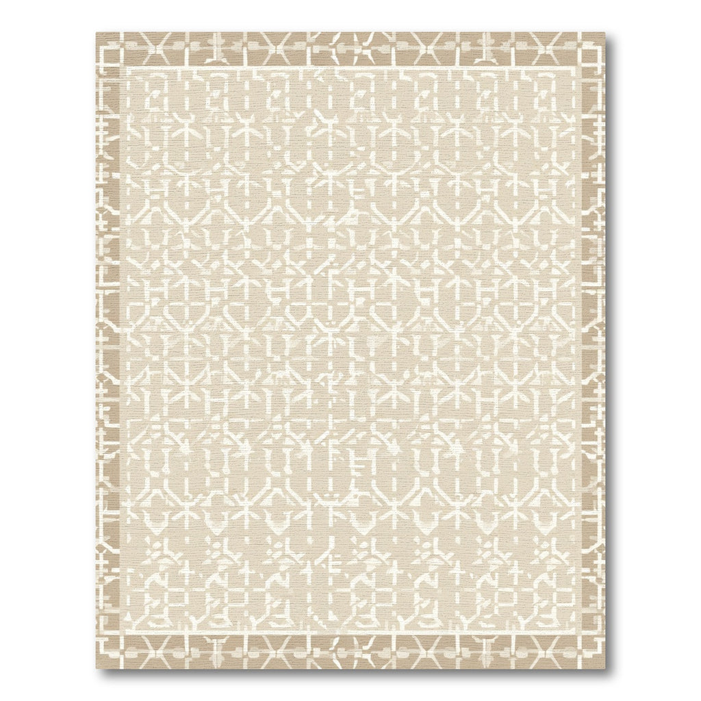Geometric Linen Textured Lattice Rug