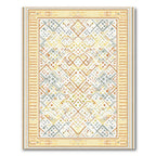 Soft Yellow Diamond Lattice Rug