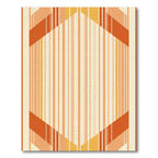 Warm Terracotta Geometric Striped Accent Rug