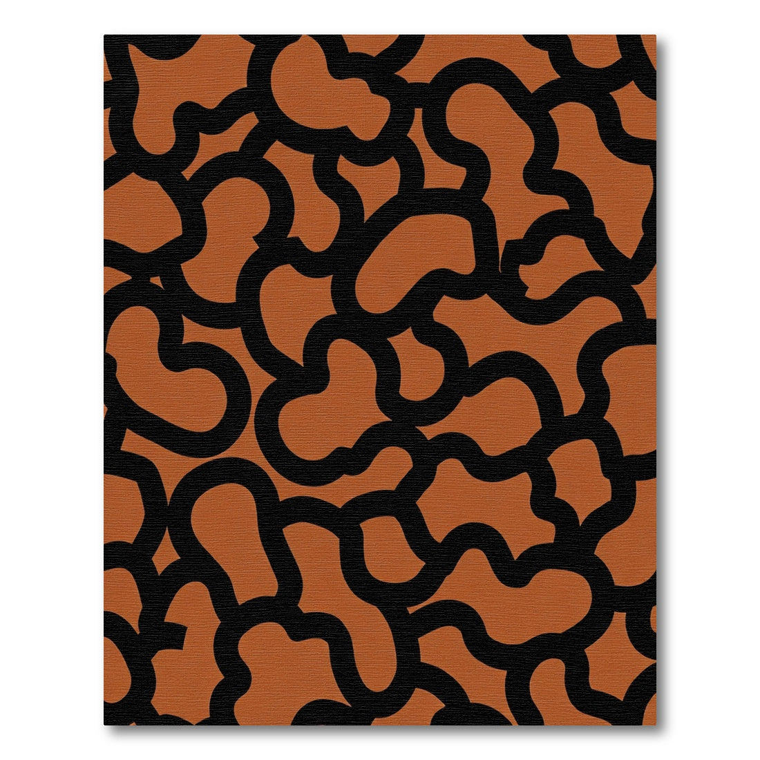 Orange Black Organic Flow Rug