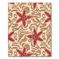 Crimson Starburst Swirls Botanical Rug