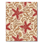 Crimson Starburst Swirls Botanical Rug