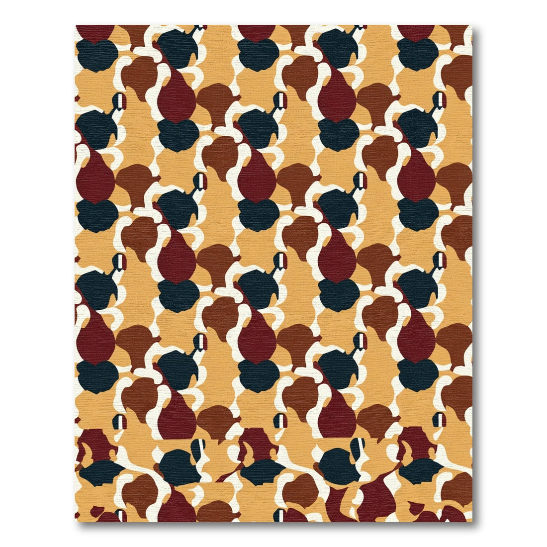 Earthy Camouflage Abstract Shapes Rug