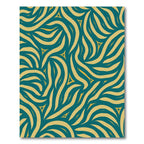 Teal Yellow Swirling Organic Flow Rug