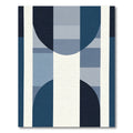 Deep Blue Geometric Arch Blocks Rug