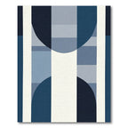 Deep Blue Geometric Arch Blocks Rug