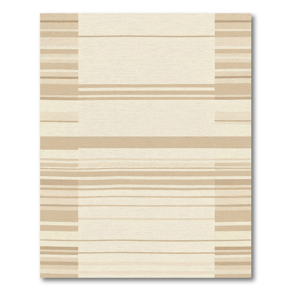 Neutral Beige Horizontal Stripe Layout Rug