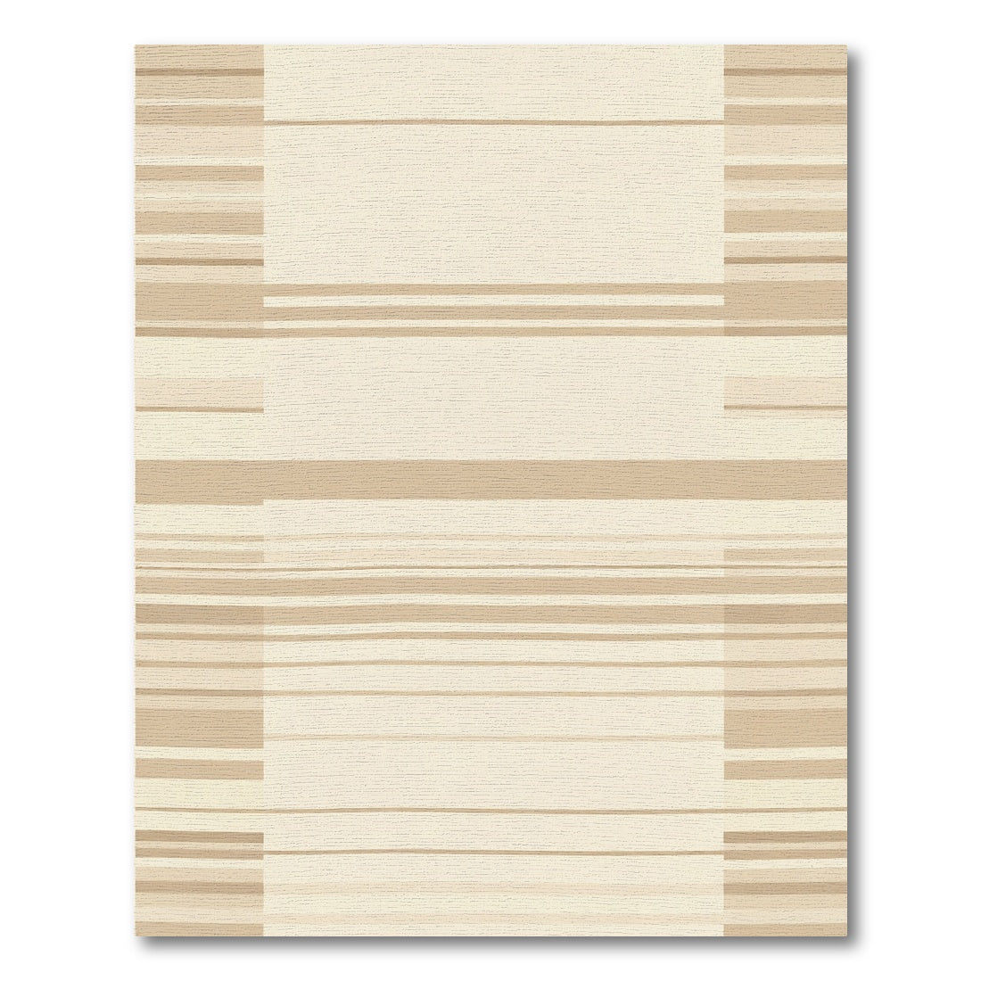 Neutral Beige Horizontal Stripe Layout Rug