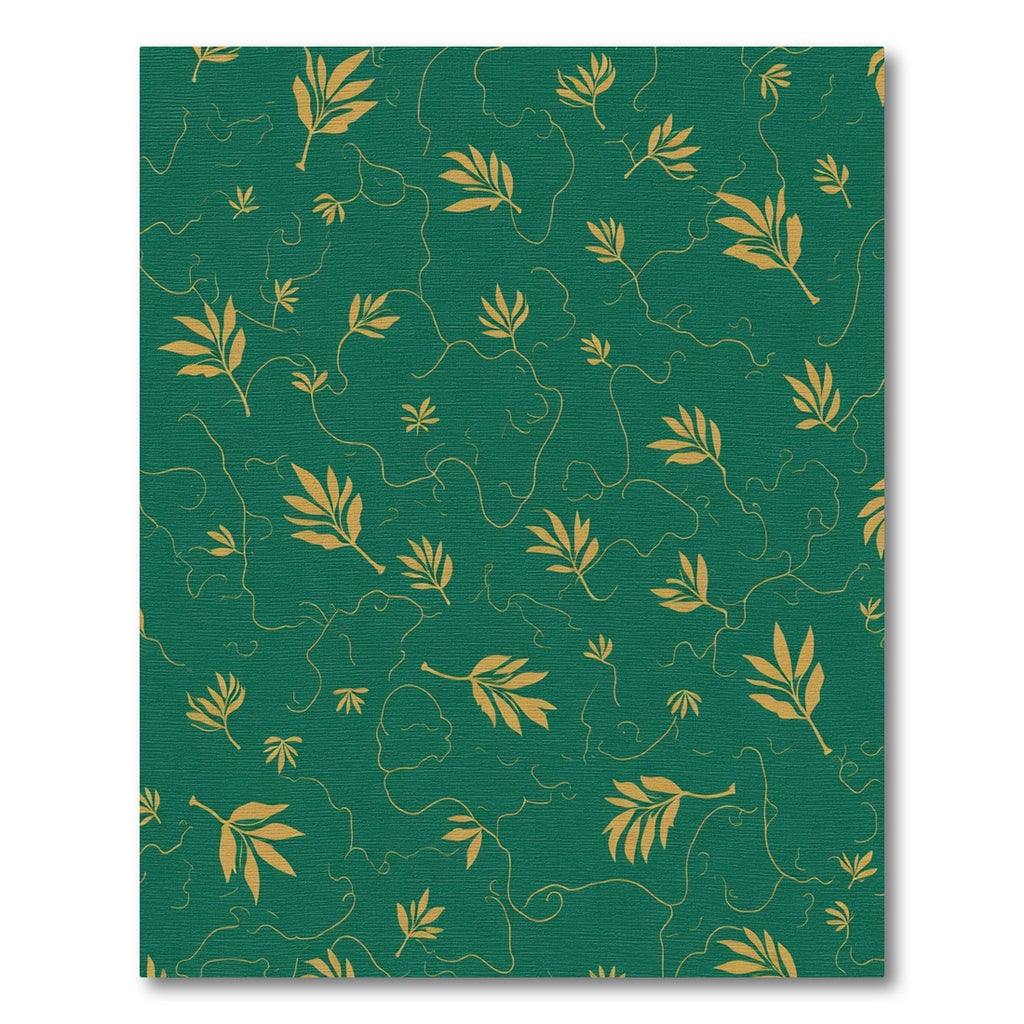 Emerald Gold Leaf Vine Rug