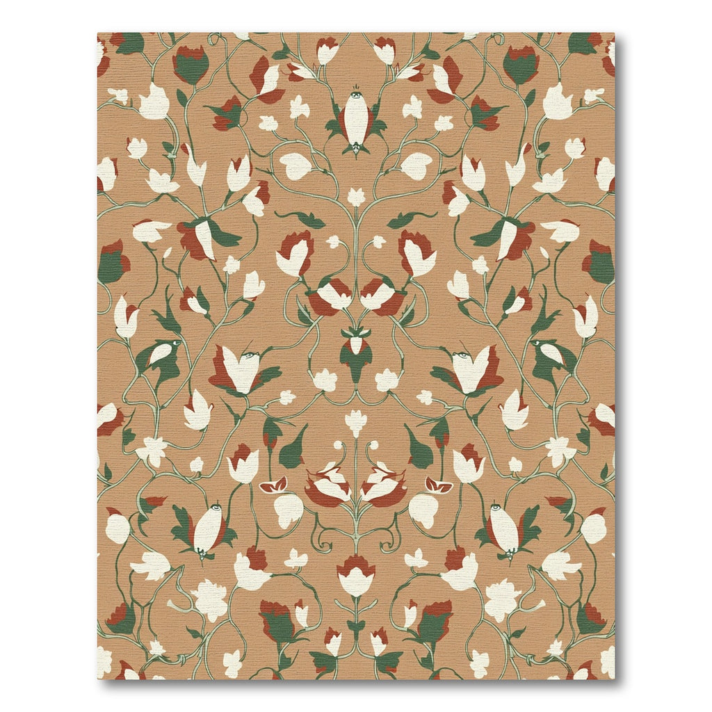 Terracotta Floral Vine Ensemble Rug