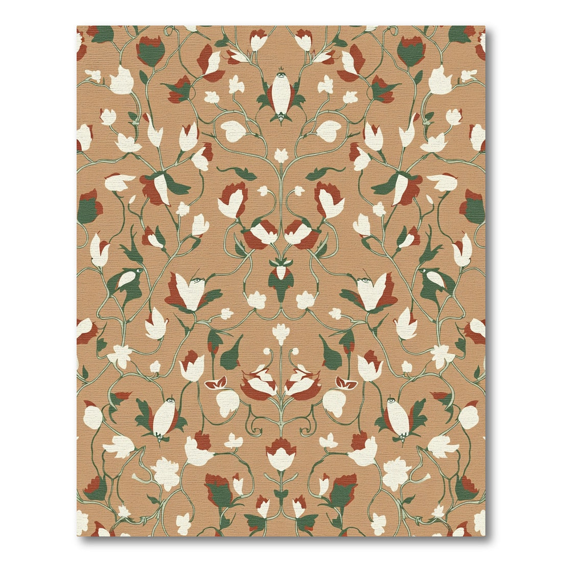 Terracotta Floral Vine Ensemble Rug