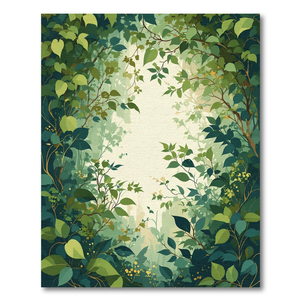 Lush Verdant Forest Canopy Vines Rug