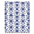Classic Blue White Floral Scroll Rug