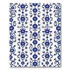 Classic Blue White Floral Scroll Rug