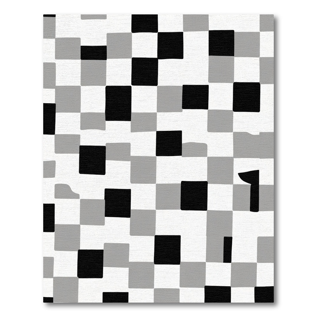 Monochromatic Checkerboard Square Composition Rug