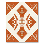 Rustic Orange Cream Abstract Geometric Rug
