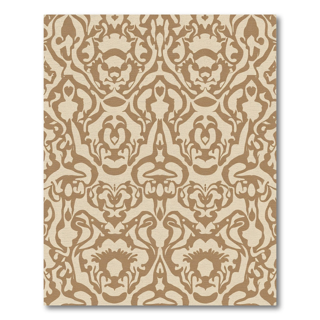 Brown Beige Baroque Swirl Rug