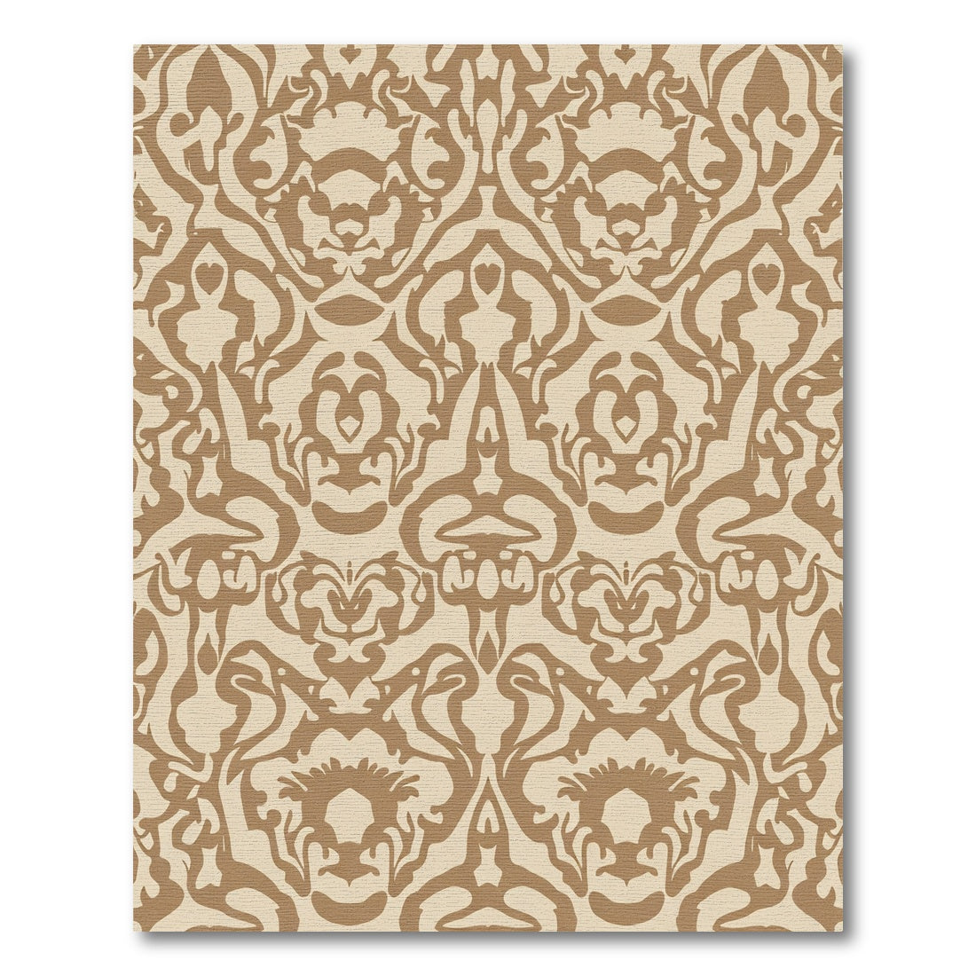 Brown Beige Baroque Swirl Rug