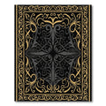 Elegant Black Gold Floral Symmetry Rug