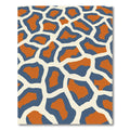 Sunset Orange Blue Giraffe Spots Rug