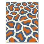 Sunset Orange Blue Giraffe Spots Rug