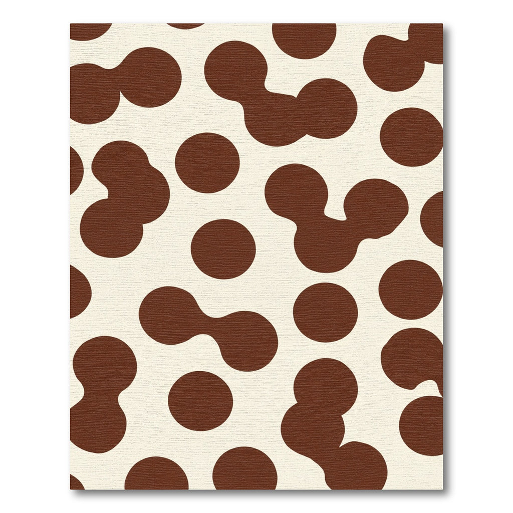Brown Cream Abstract Blob Rug