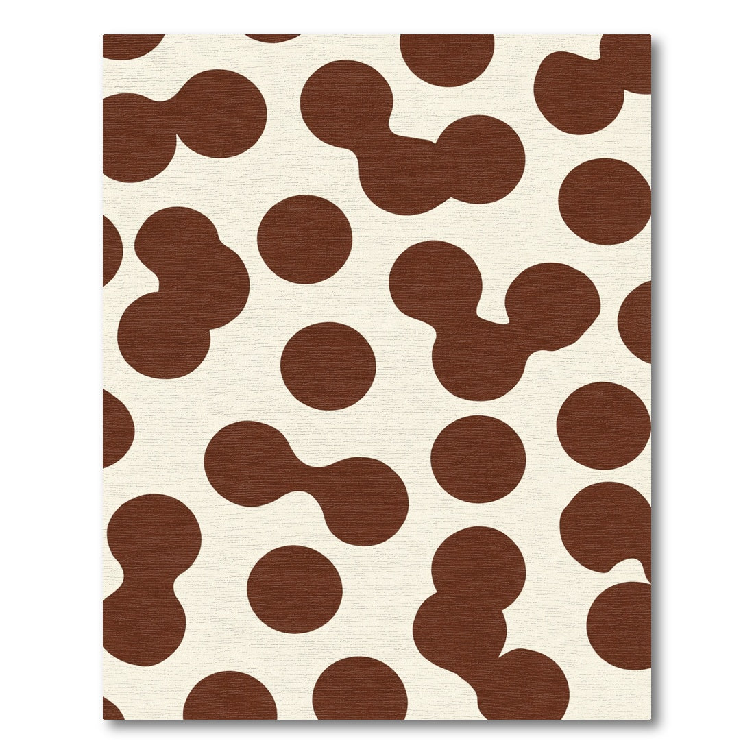 Brown Cream Abstract Blob Rug