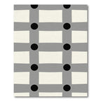 Gray Black Ivory Grid Rectangles Circles Rug