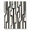Black White Abstract Geometric Lines Rug
