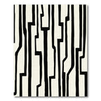 Black White Abstract Geometric Lines Rug